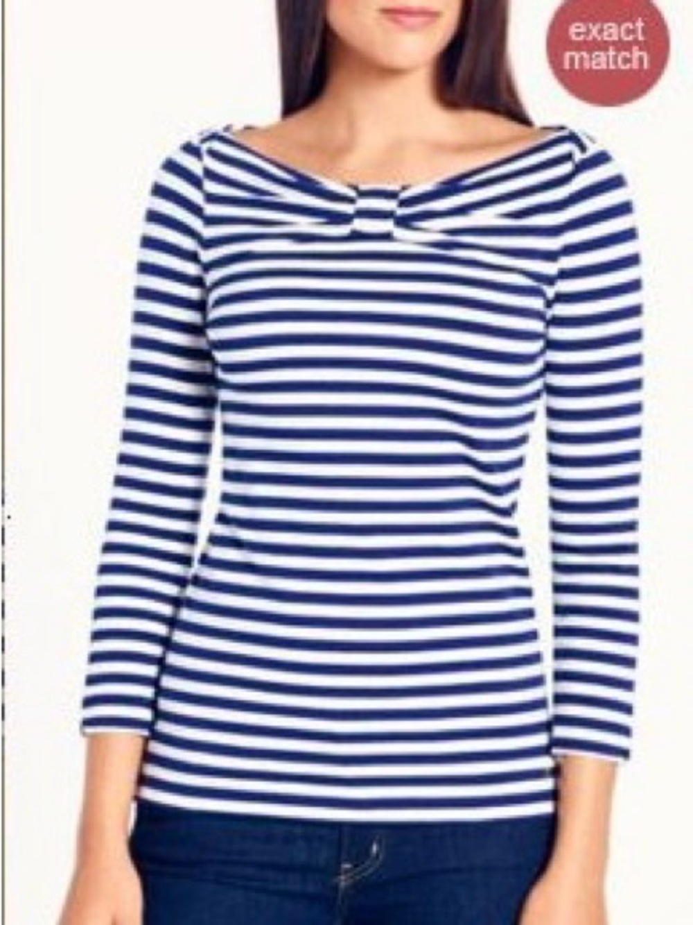 Kate Spade New York Striped Wheaton Bow Accent Top - Blue & White